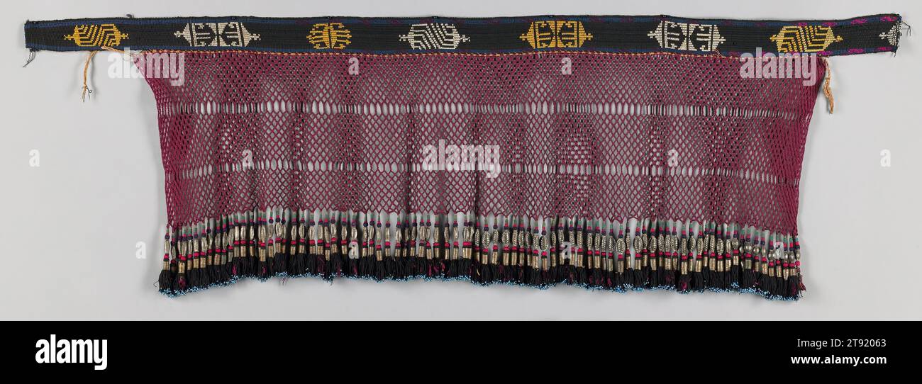 Tassel band, 1930-1940, 15 x 44 in. (38.1 x 111.76 cm), Silk or rayon (?), white metal, glass beads, Syria, 20th century Stock Photo