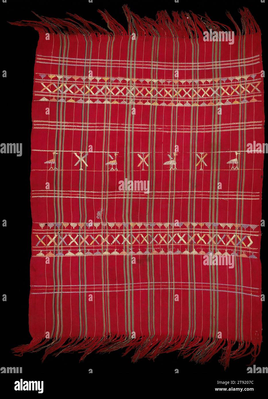 Man's Cofradía Tzute, 1900-1920, 45 x 27 in. (114.3 x 68.58 cm) (with fringe), Cotton, Guatemala, 20th century Stock Photo