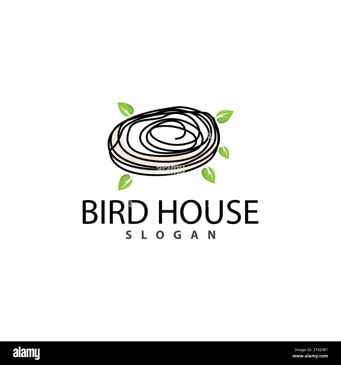 Bird Nest Logo, Bird House Shelter Vector, Modern Line Design