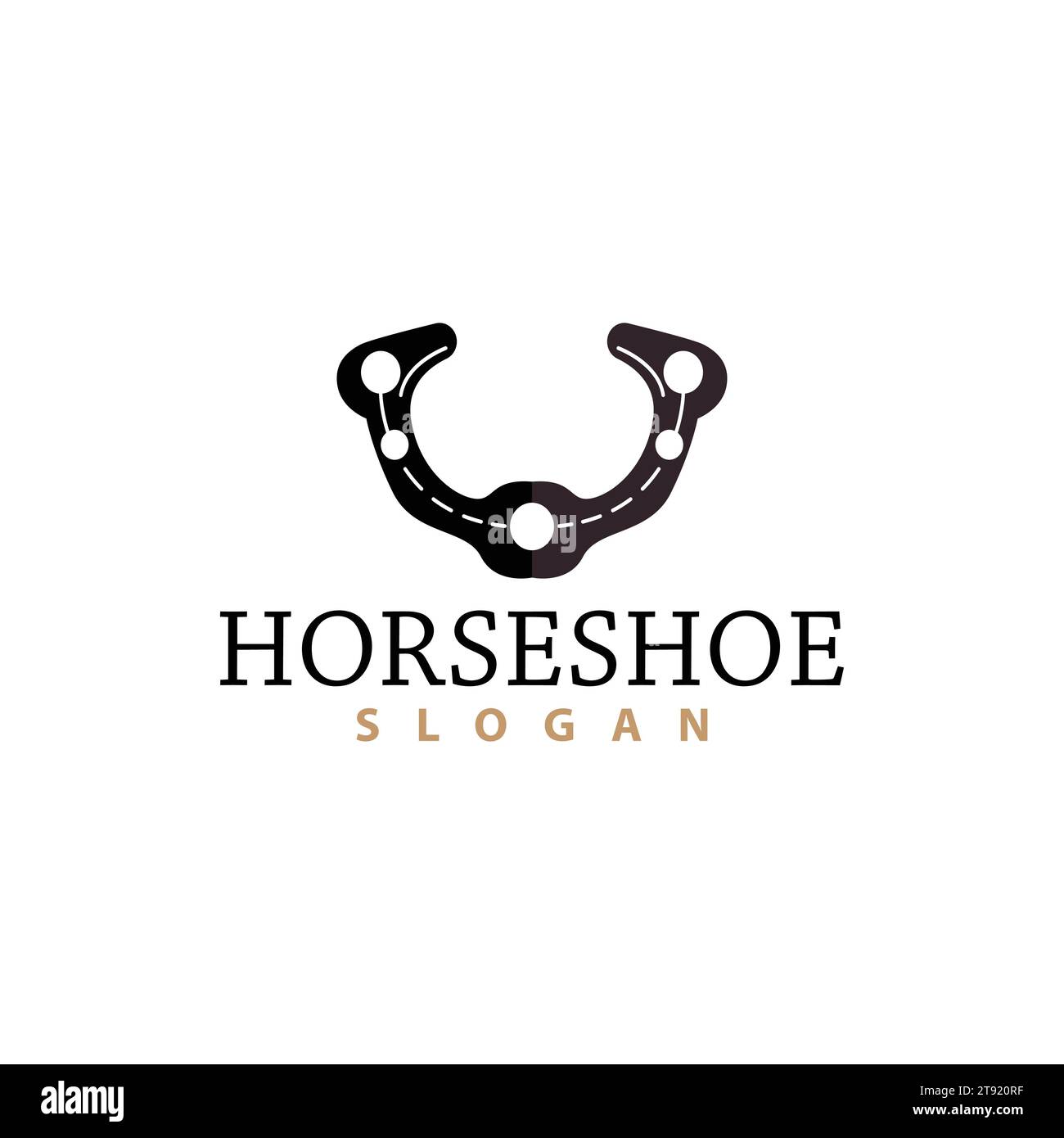 Horseshoe Logo, Horse Vector Vintage Elegant Old Retro Texsas Design, Silhouette Symbol Icon Stock Vector