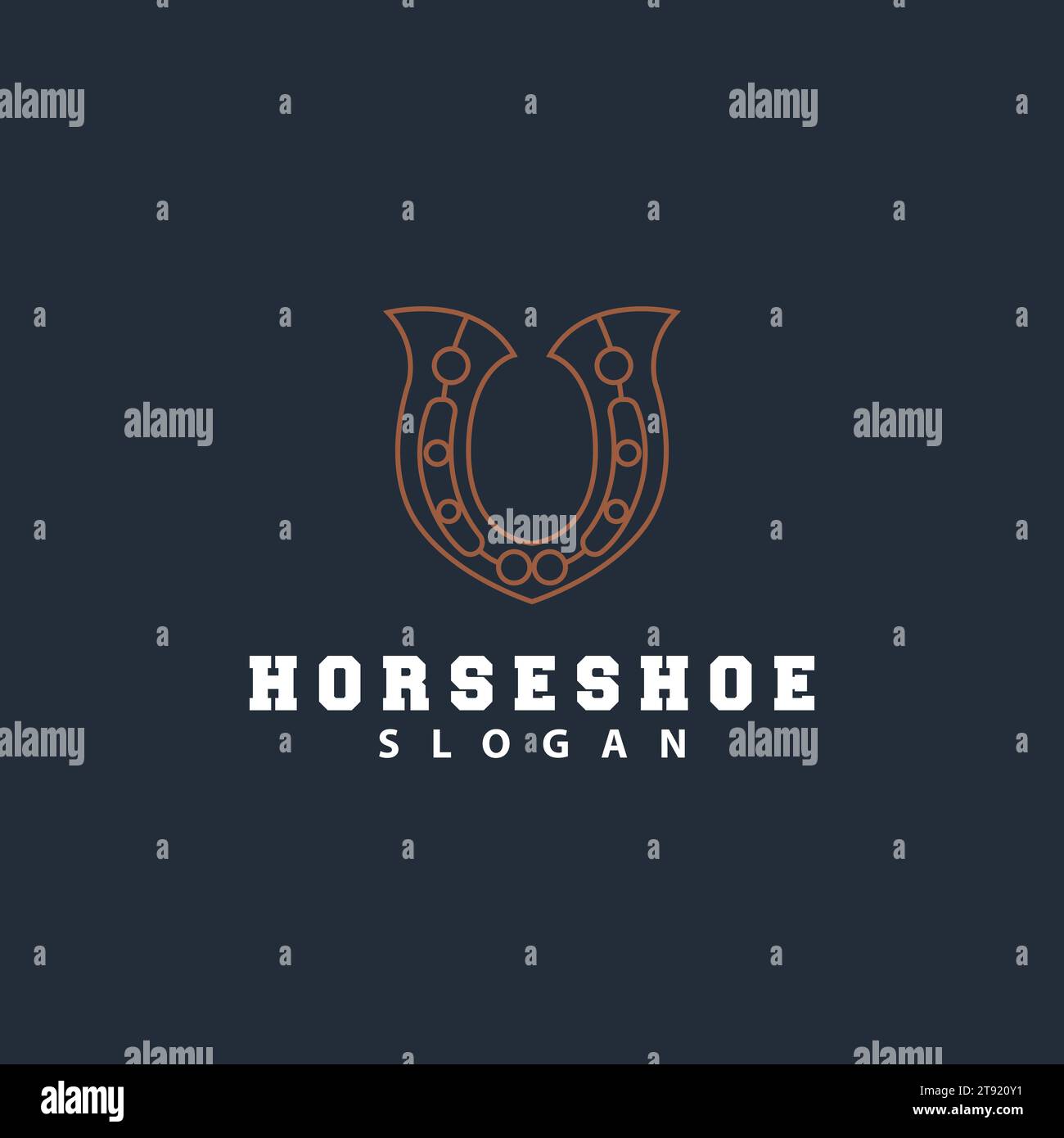 Horseshoe Logo, Horse Vector Vintage Elegant Old Retro Texsas Design, Silhouette Symbol Icon Stock Vector