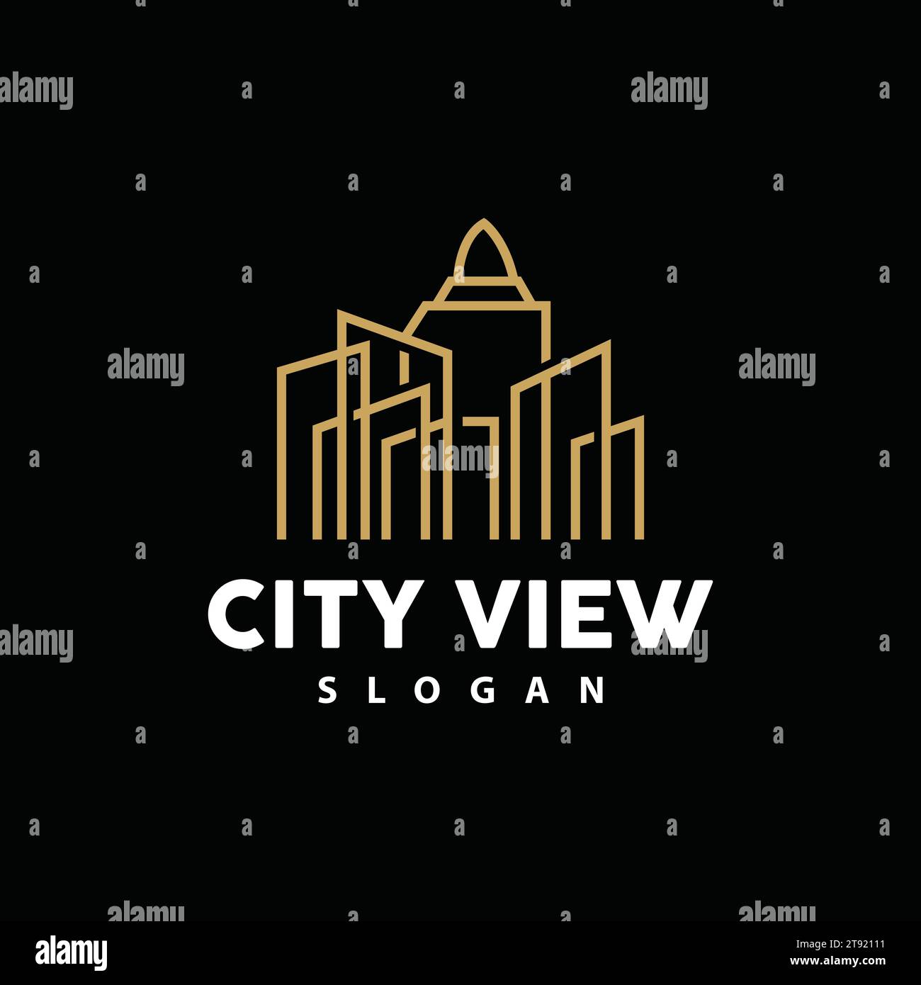 Cityscape Logo, Metropolis Skyline Design, City Building Vector, Icon Symbol Illustration Stock Vector