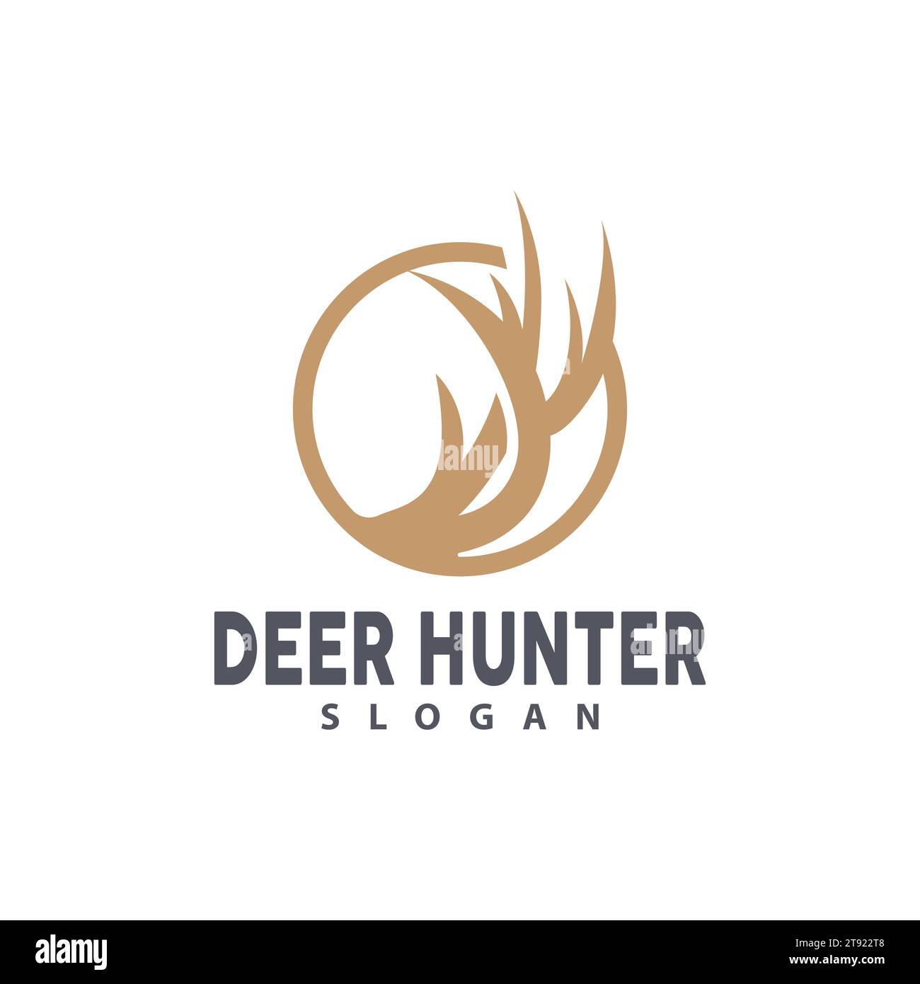 Deer Logo, Deer Hunter Vector, Forest Animal Design, Deer Antlers Retro