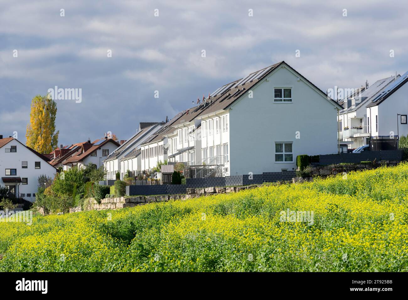 Modern apartment blocks, energysaving houses, new housing estate