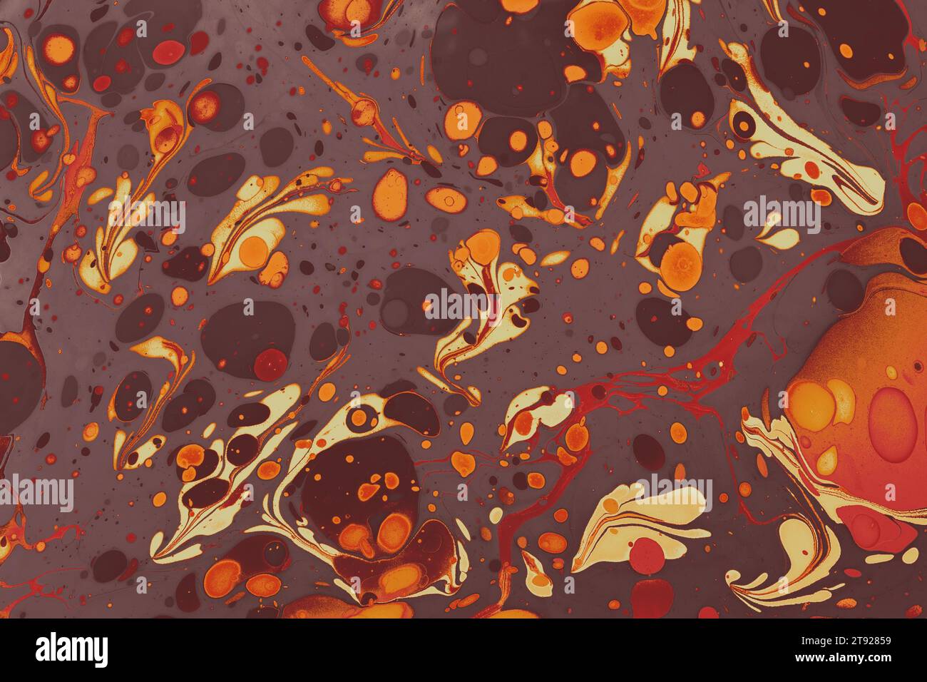 Traditional art of Ebru marbling. Abstract marbling floral pattern for fabric Stock Photo