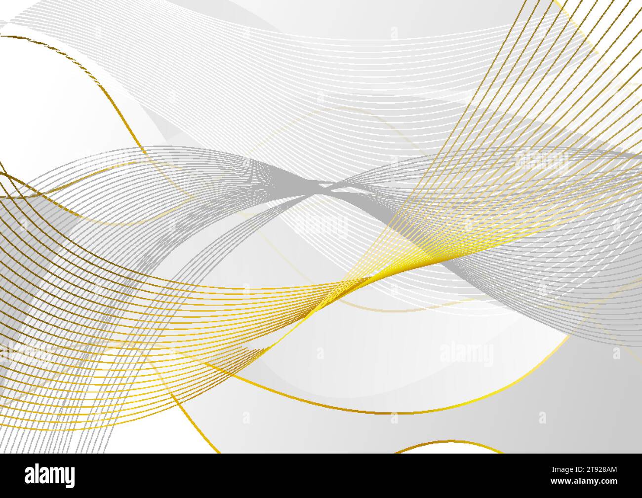 Grey golden waves and lines abstract elegant background. Vector design Stock Vector