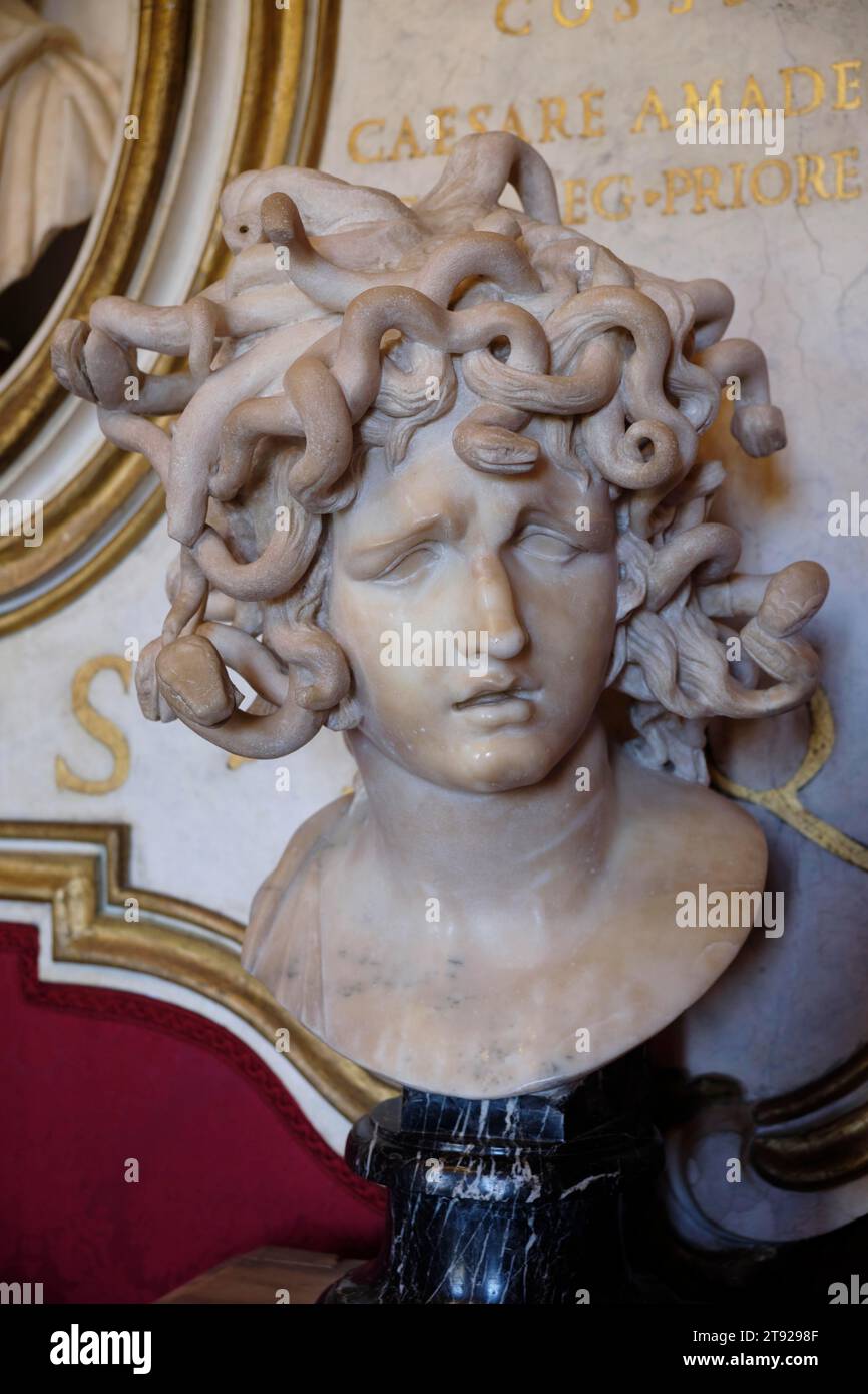 Head of Medusa by Gian Lorenzo Bernini, Capitoline Museums, Capitoline Hill, Rome, Lazio, Italy Stock Photo