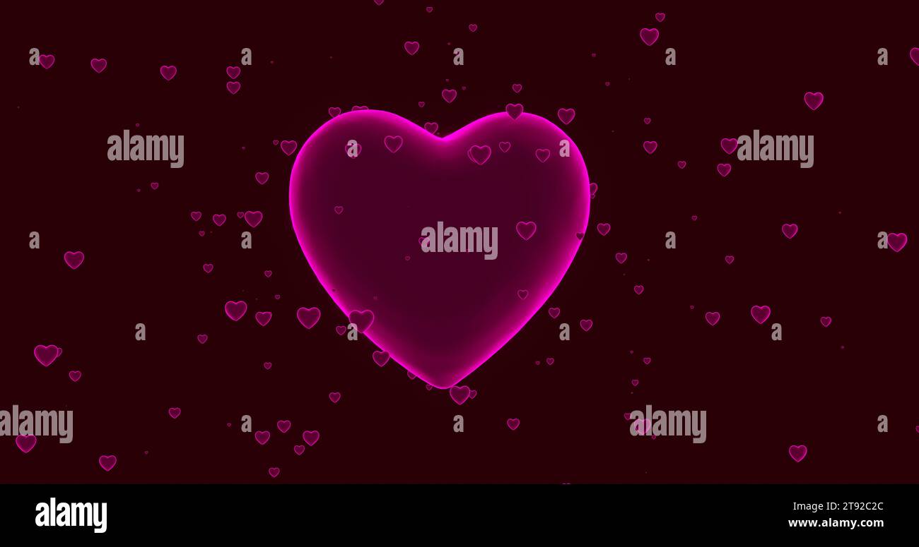 Abstract pink heart with particles 8k background Stock Photo - Alamy