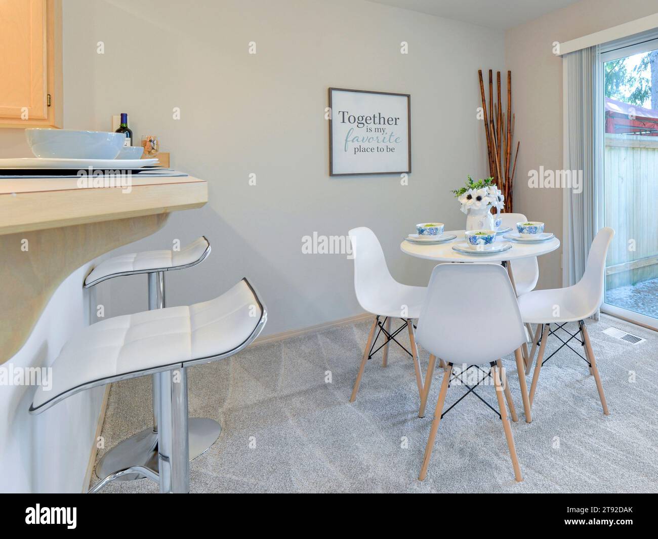 Modern residential dining room interior Stock Photo