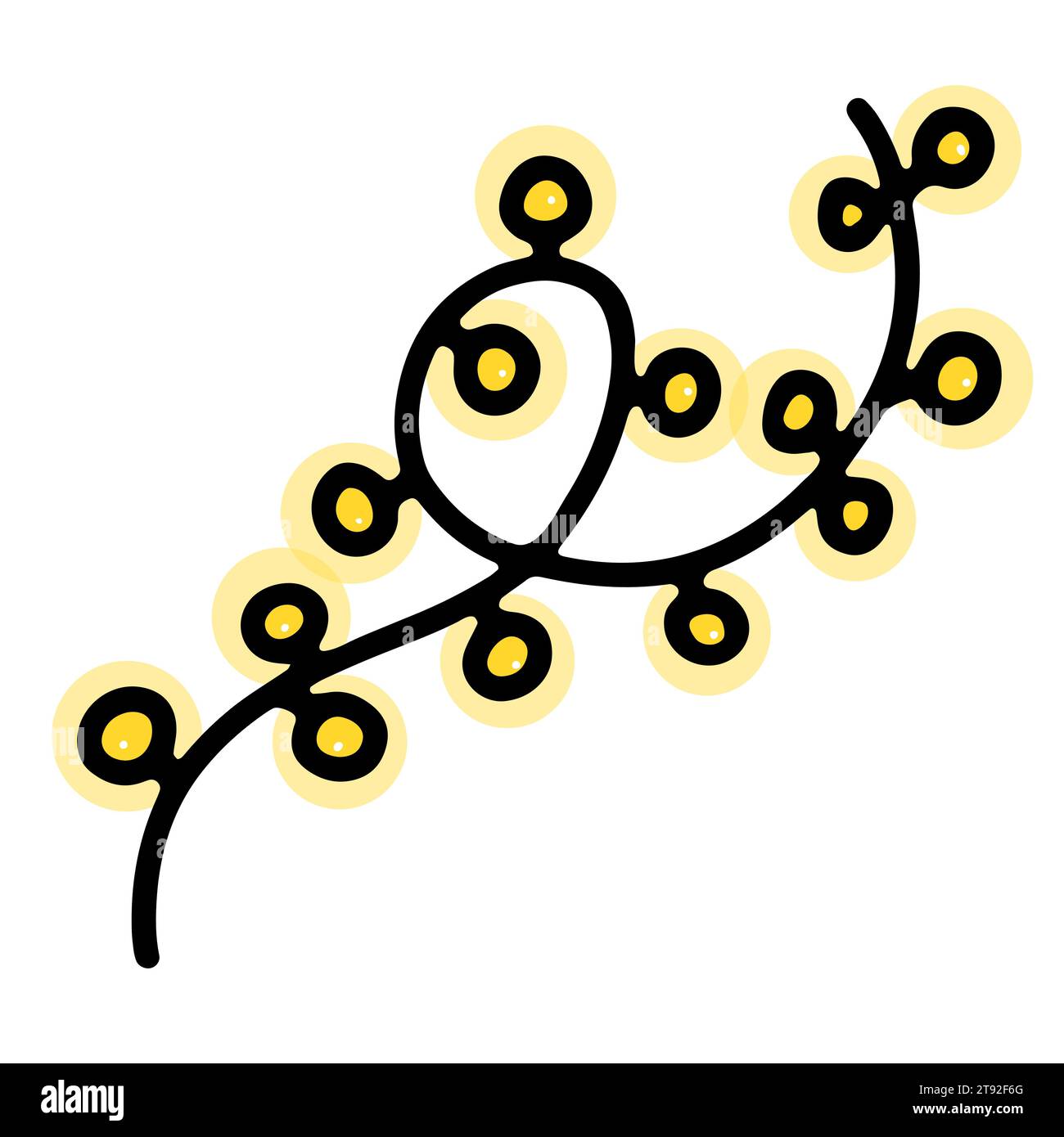 Doodle Christmas Garland. Handdrawn festoon isolated on white