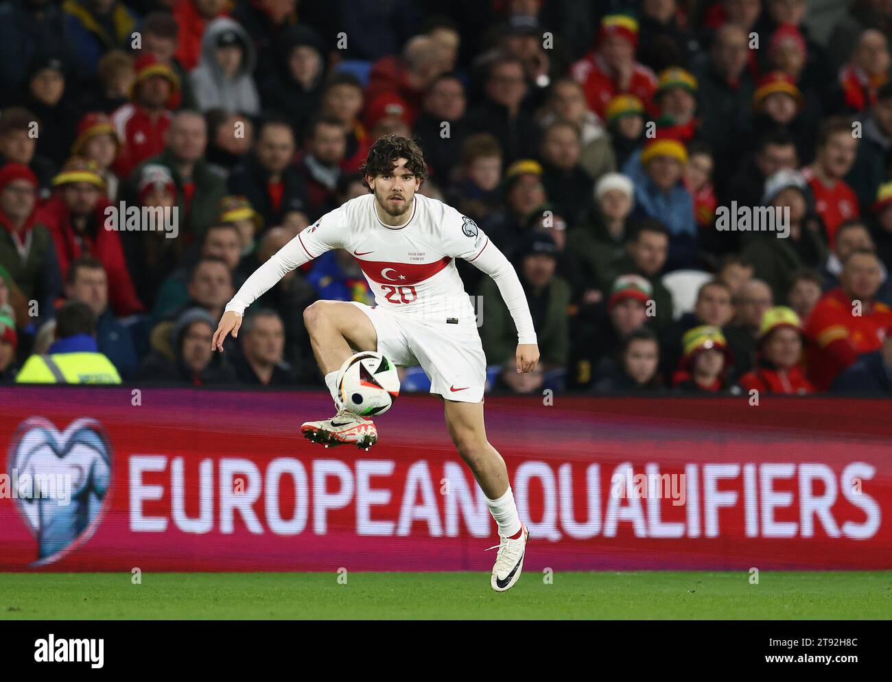 Cardiff, UK. 21st Nov, 2023. Ferdi Kadioglu of Turkey during the UEFA European Championship Qualifying match at the Cardiff City Stadium, Cardiff. Picture credit should read: Darren Staples/Sportimage Credit: Sportimage Ltd/Alamy Live News Stock Photo