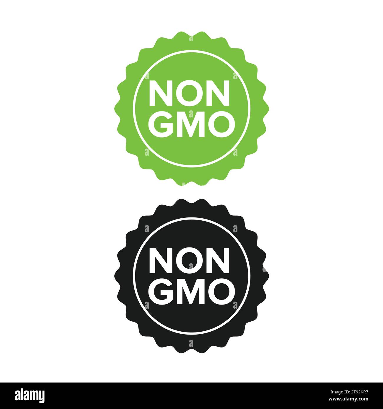 NON GMO Label, Non GMO free food packaging seal or sticker flat icon