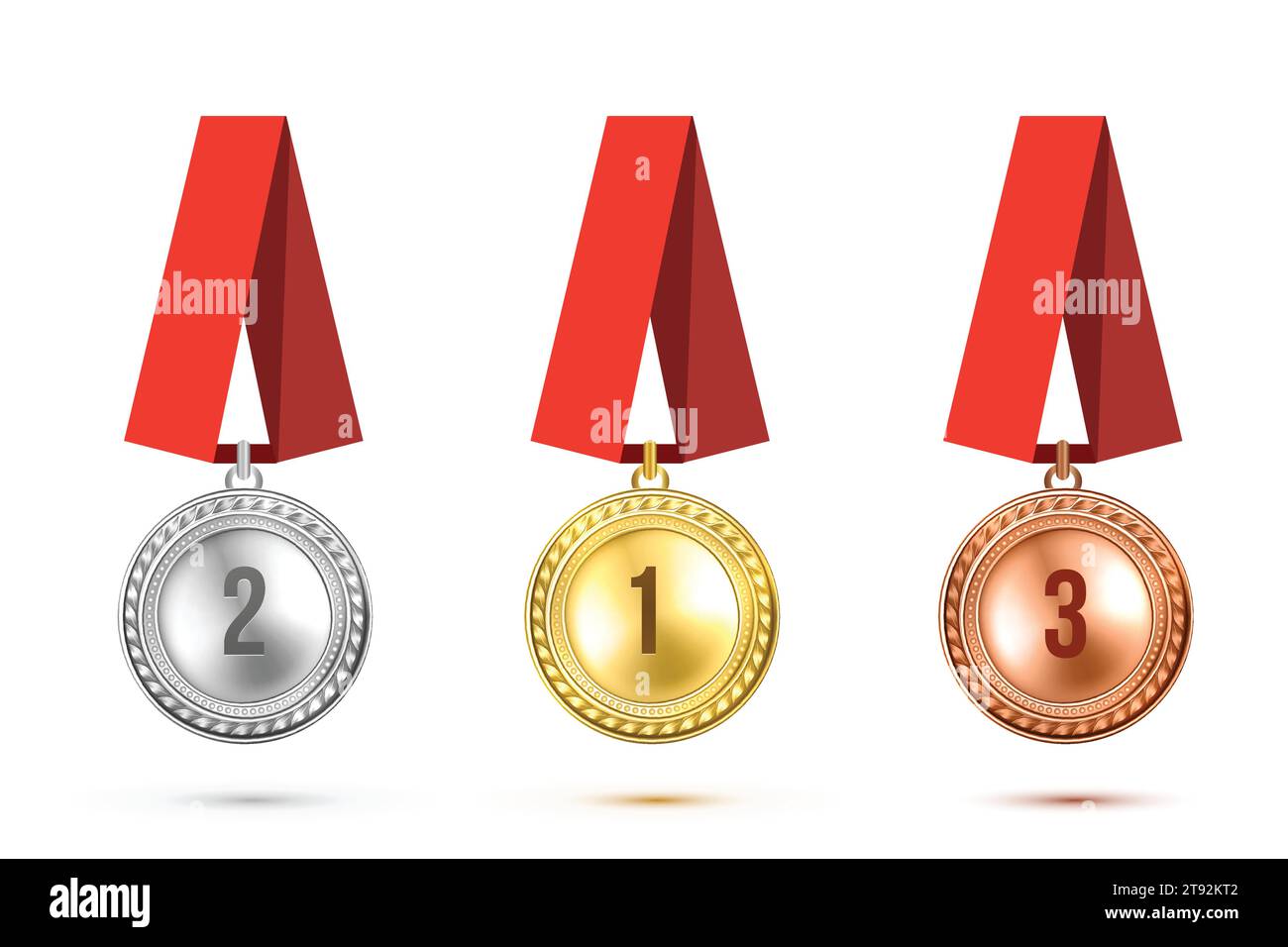 Set of gold, silver and bronze Award medals on white Stock Vector Image