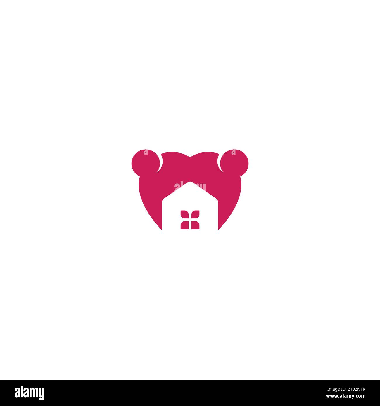 Love Home Care Logo Simple Design Stock Vector