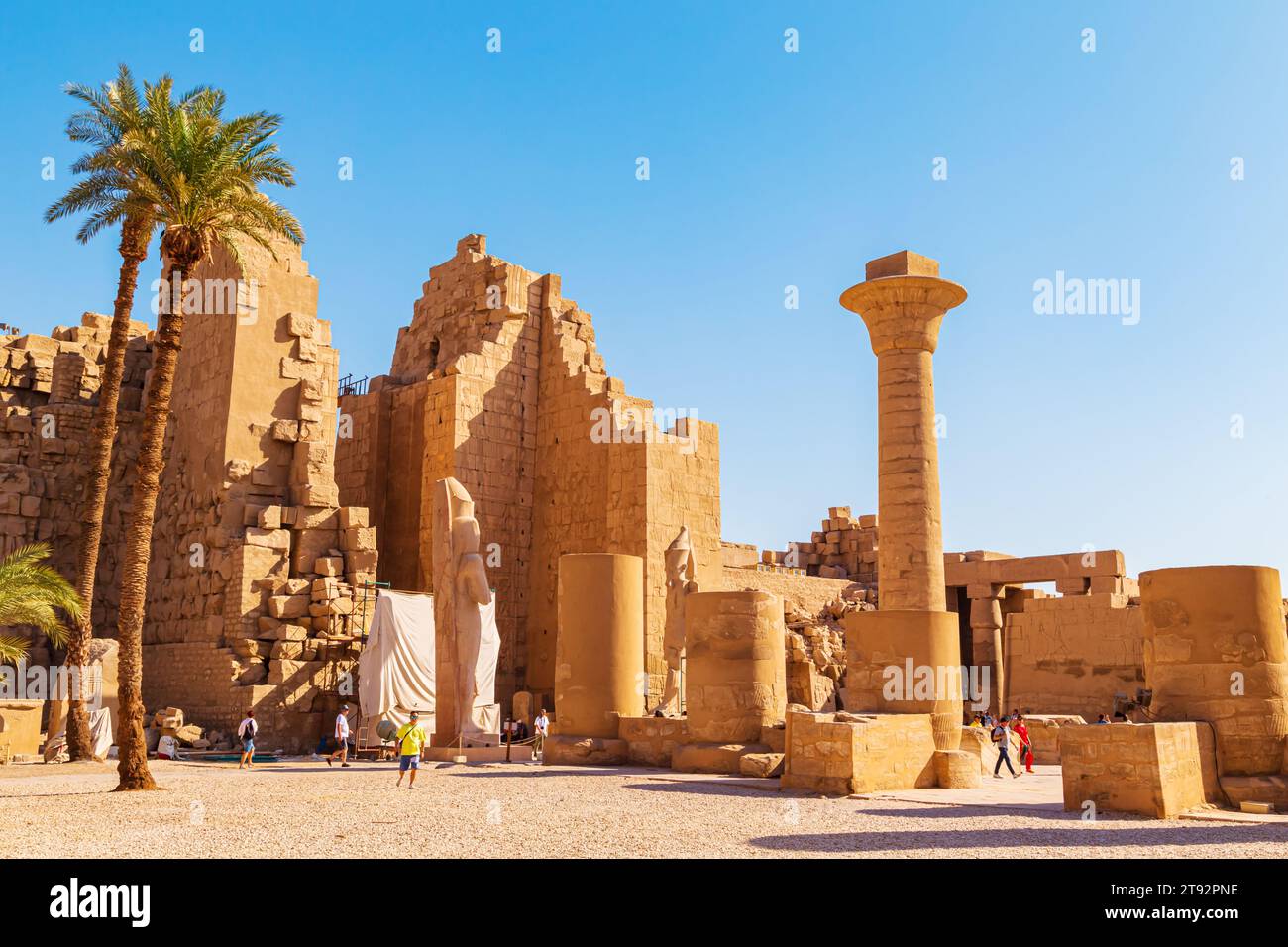 Ancient temple complex of Karnak. Details. Luxor, Egypt – October 21, 2023 Stock Photo