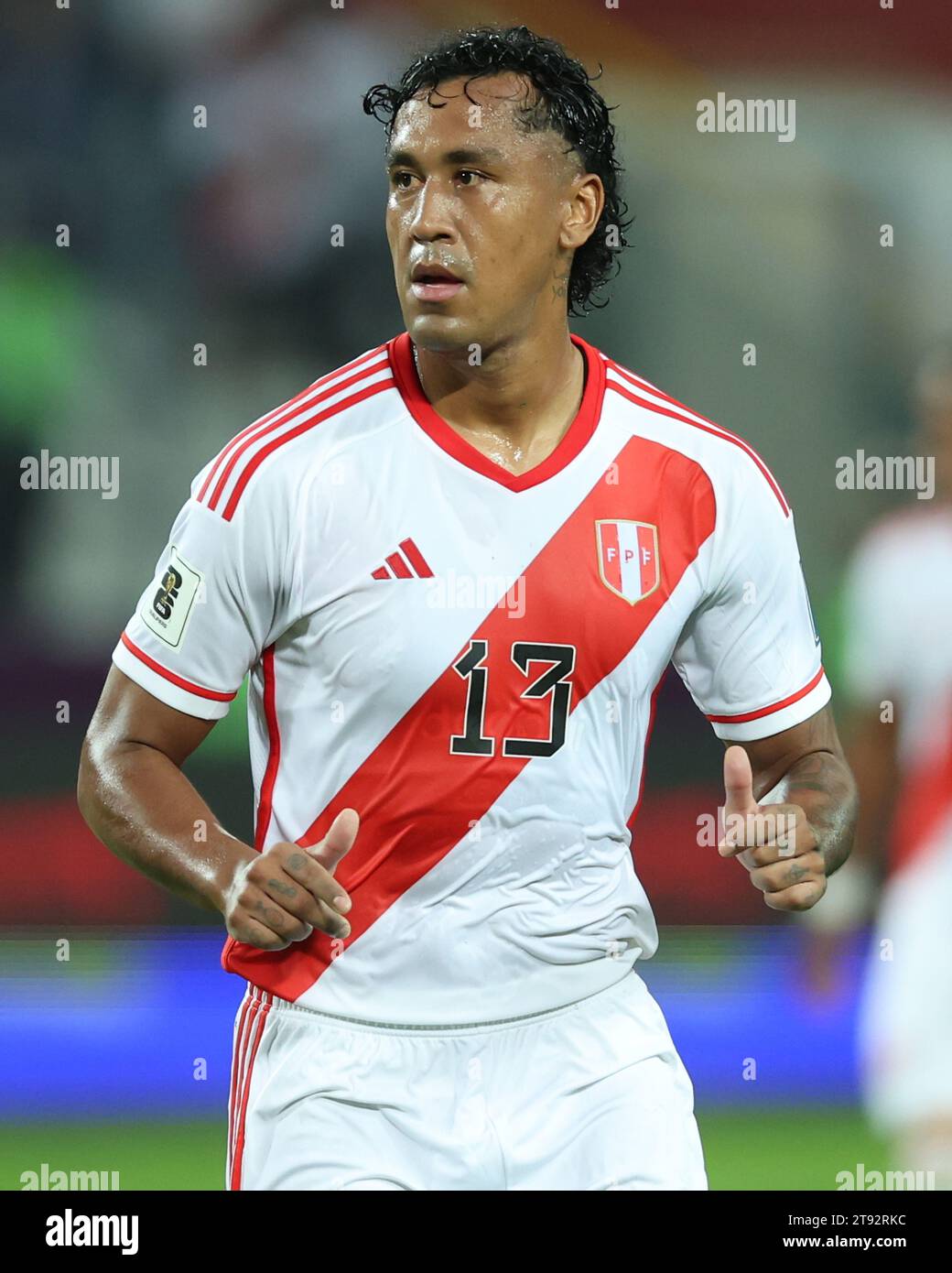 Lima, Peru. 21st Nov, 2023. Renato Tapia of Peru during the FIFA 2024 World Cup qualifying round match between Peru and Venezuela played at Nacional de Lima Stadium on November 21 in Lima, Peru. (Photo by Miguel Marrufo/PRESSINPHOTO) Credit: PRESSINPHOTO SPORTS AGENCY/Alamy Live News Stock Photo