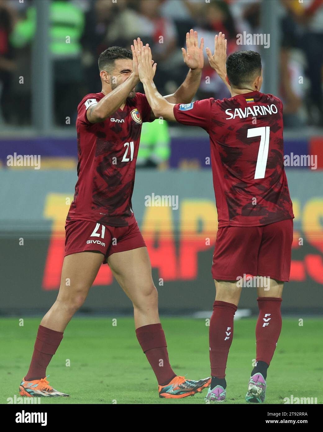 Lima, Peru. 21st Nov, 2023. Jefferson Savarino and Alexander Gonzalez