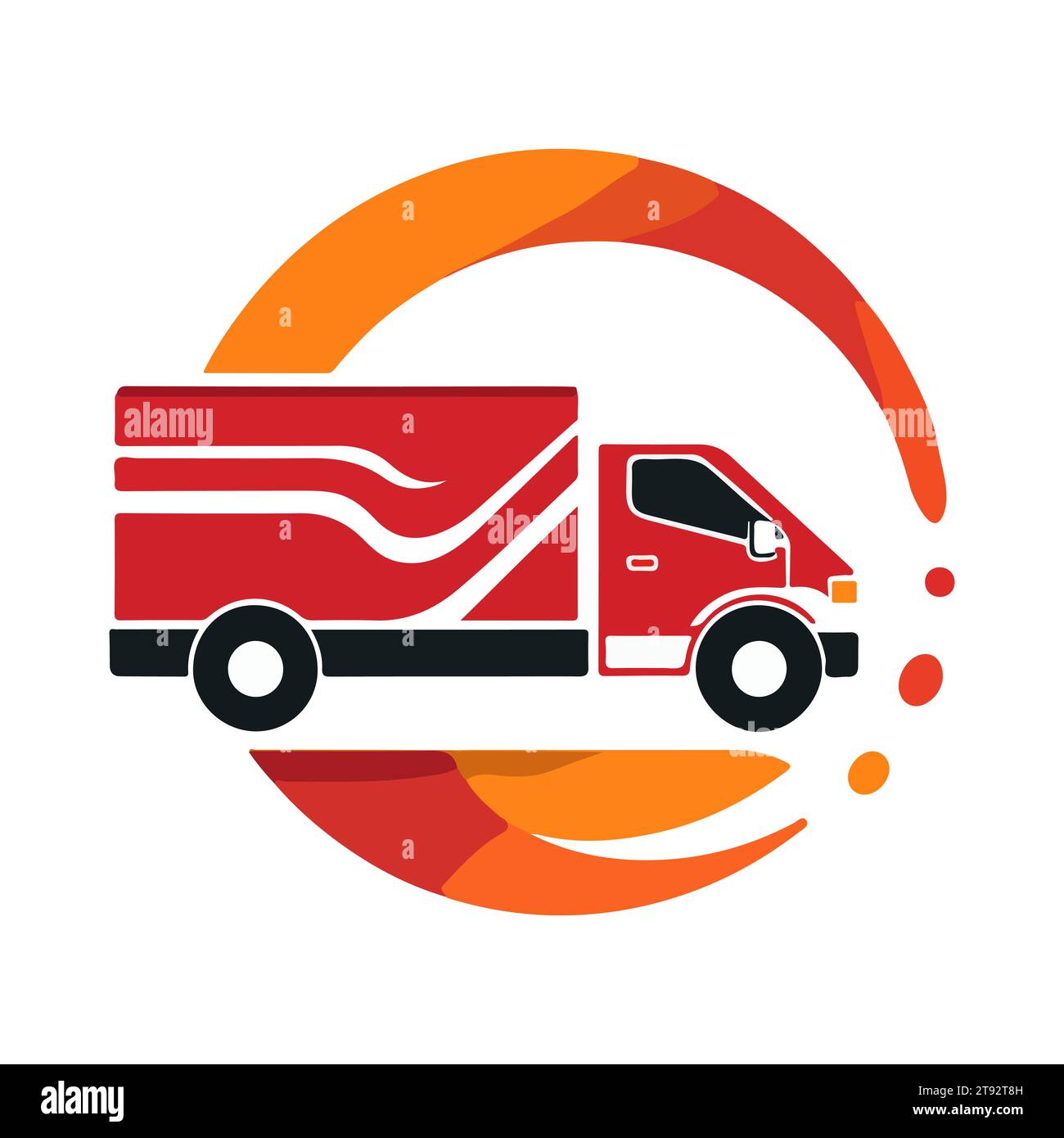 Delivery truck icon isolated on white background. Flat line cargo van