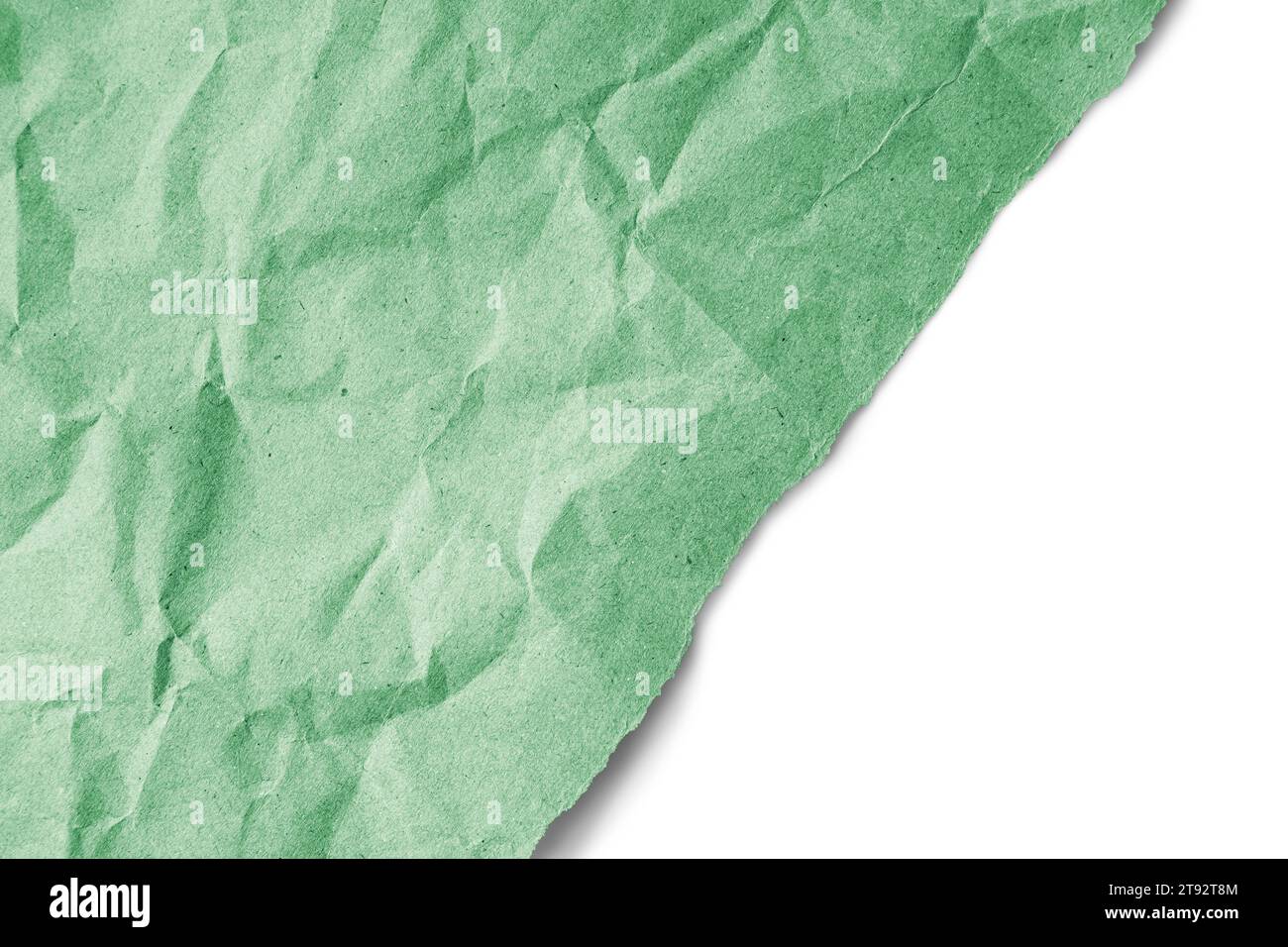 Crumpled mint green paper textured background