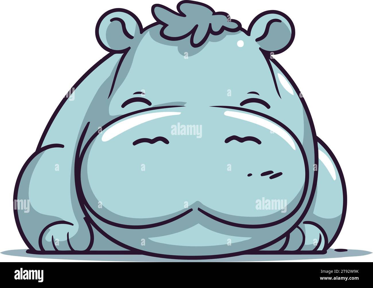 Hippopotamus vector illustration. Cute cartoon hippo Stock Vector Image ...