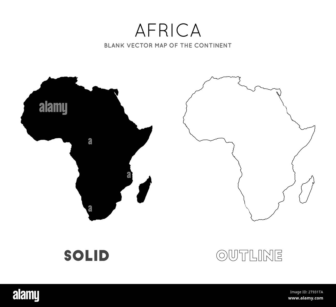 Africa Map Blank Vector Map Of The Continent Borders Of Africa For Your Infographic Vector 3023