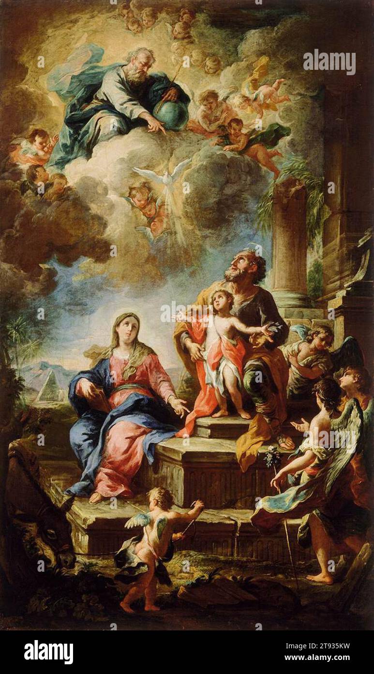 Rest on the Flight to Egypt 1737 by Martino Altomonte Stock Photo