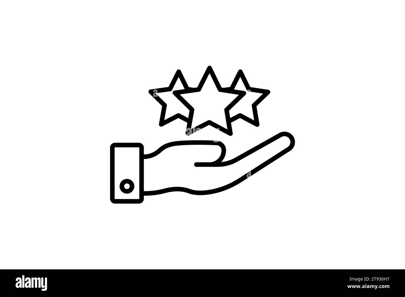 loyalty icon. hand and star. line icon style. simple vector design editable Stock Vector