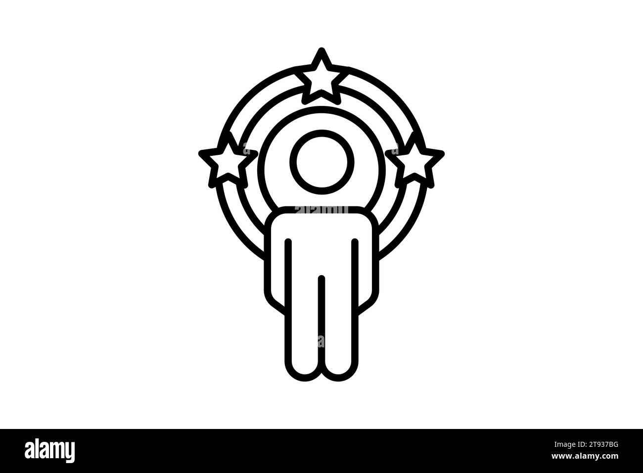 influencer icon. human in circle and star. line icon style. simple vector design editable Stock Vector