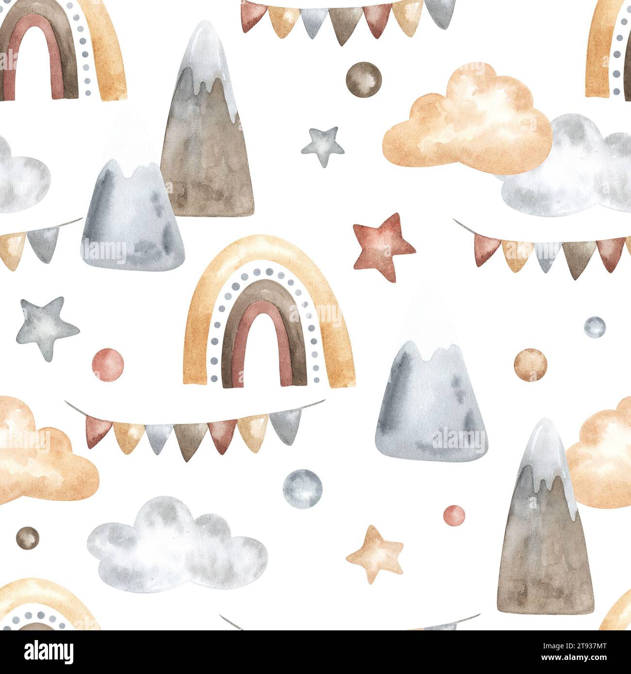 Watercolor rainbow clouds hi-res stock photography and images - Alamy