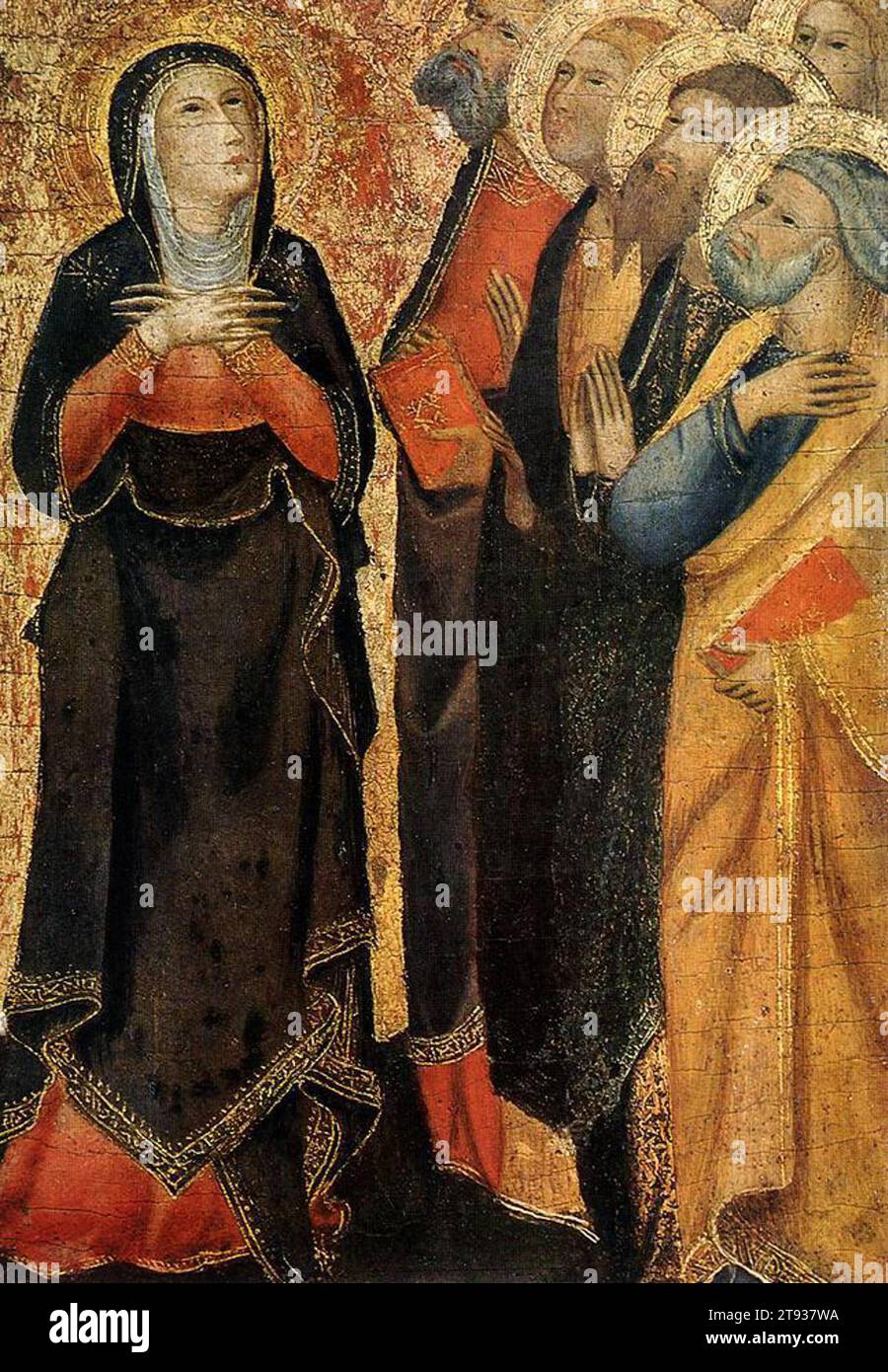 Ascension of Christ (detail) 1355-60 by ANDREA di Vanni d'Andrea Stock Photo
