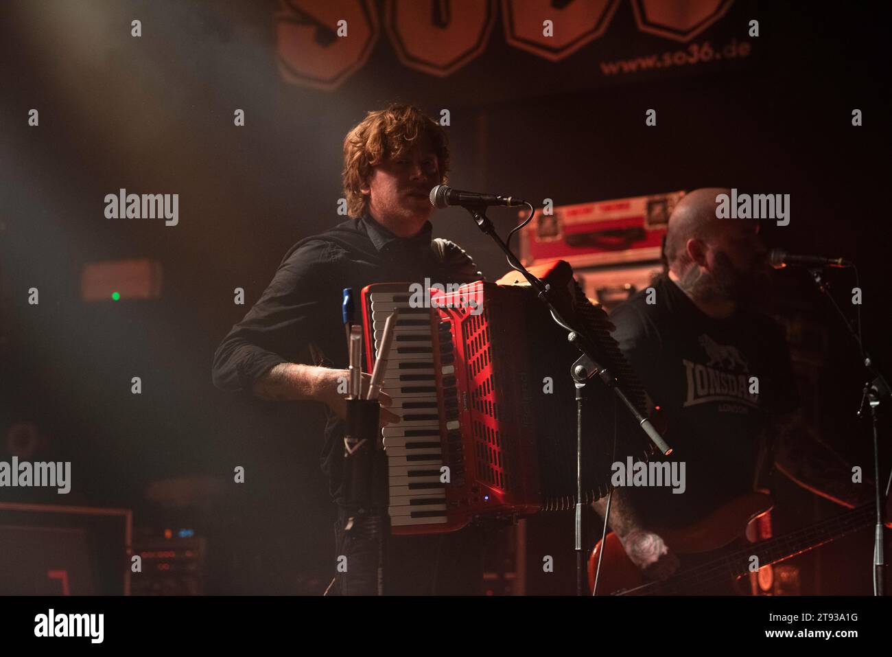 Celtic punk band originally from Australia, The Rumjacks, performing live at SO36 in Berlin, Germany. Stock Photo