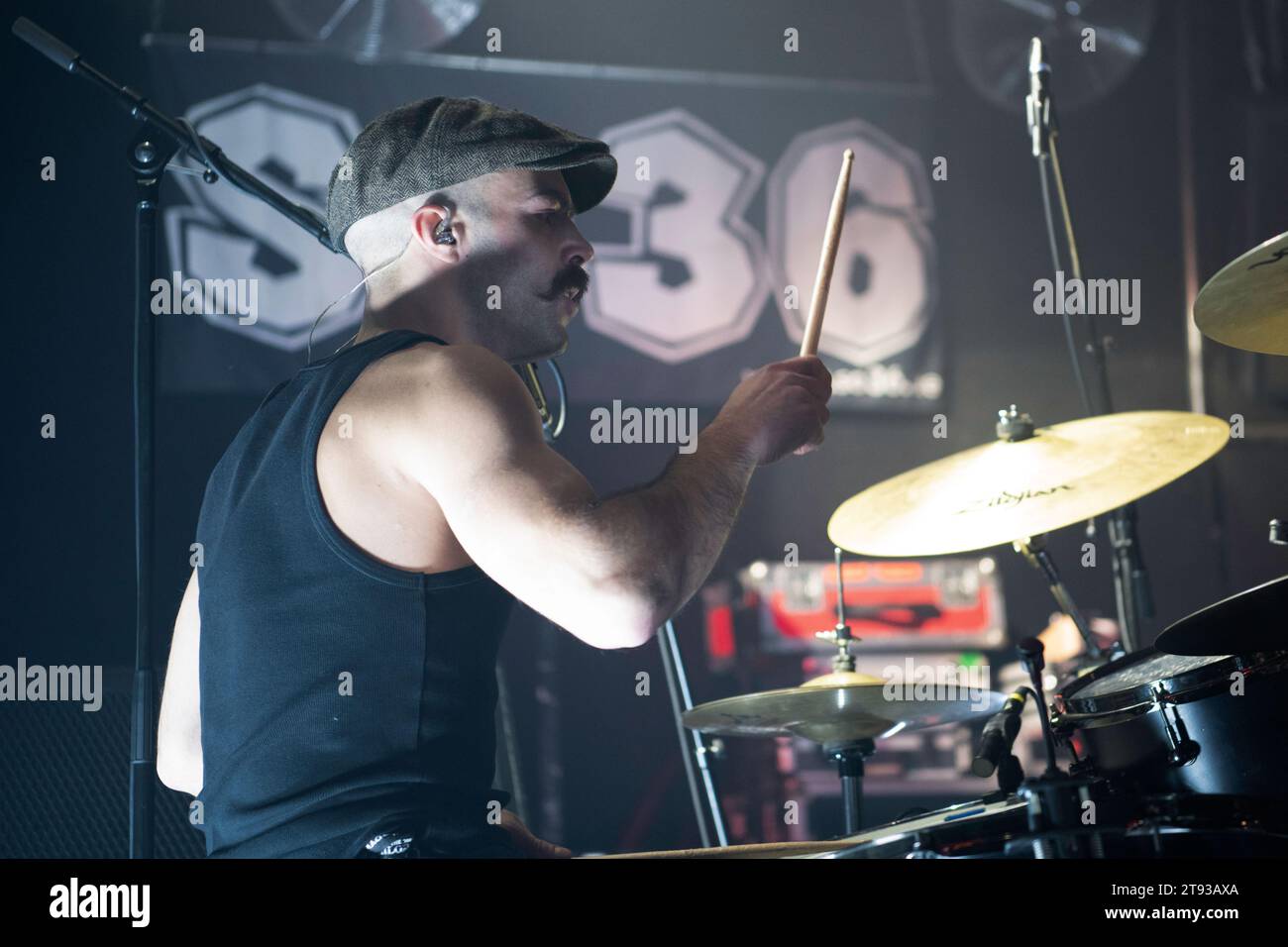 Celtic punk band originally from Australia, The Rumjacks, performing live at SO36 in Berlin, Germany. Stock Photo