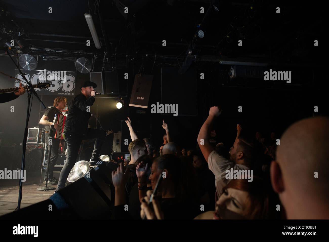 Celtic punk band originally from Australia, The Rumjacks, performing live at SO36 in Berlin, Germany. Stock Photo