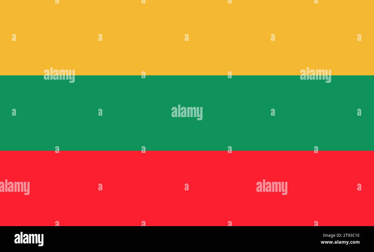 Green, yellow and red flag in Lithuanian colors Stock Photo Alamy