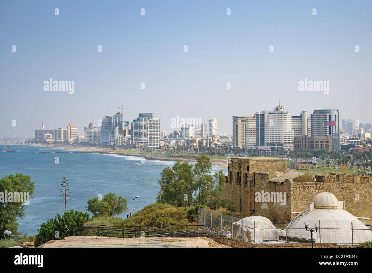 The capital of Israel, the city of Tel Aviv in the morning haze. Stock Photo
