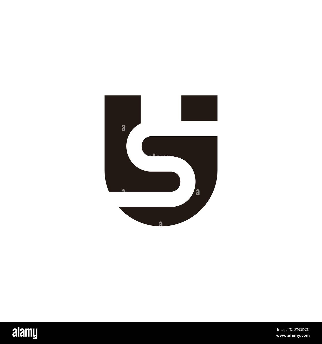 letter us simple geometric clean concept logo vector Stock Vector