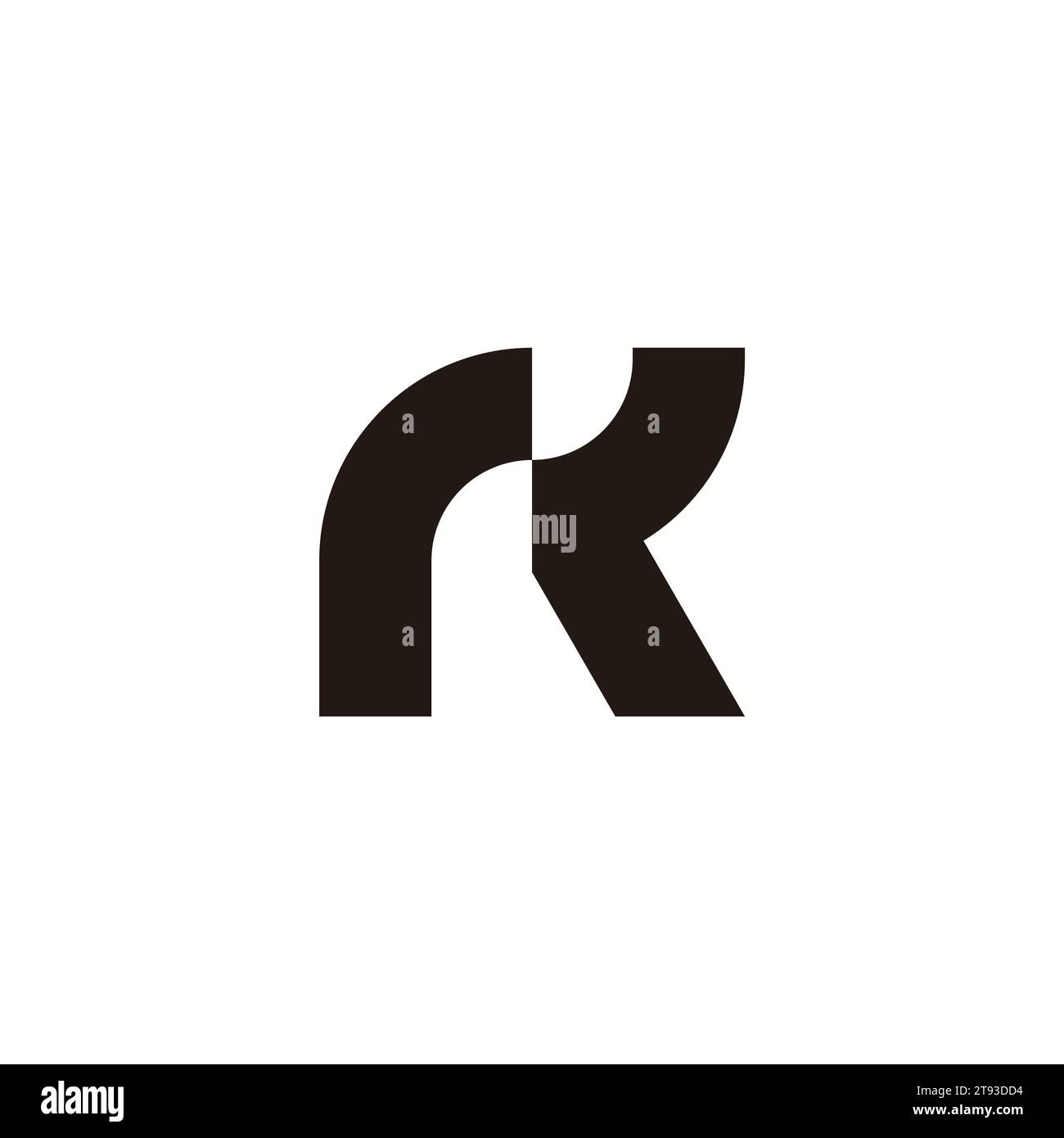letter rk simple geometric linked logo vector Stock Vector