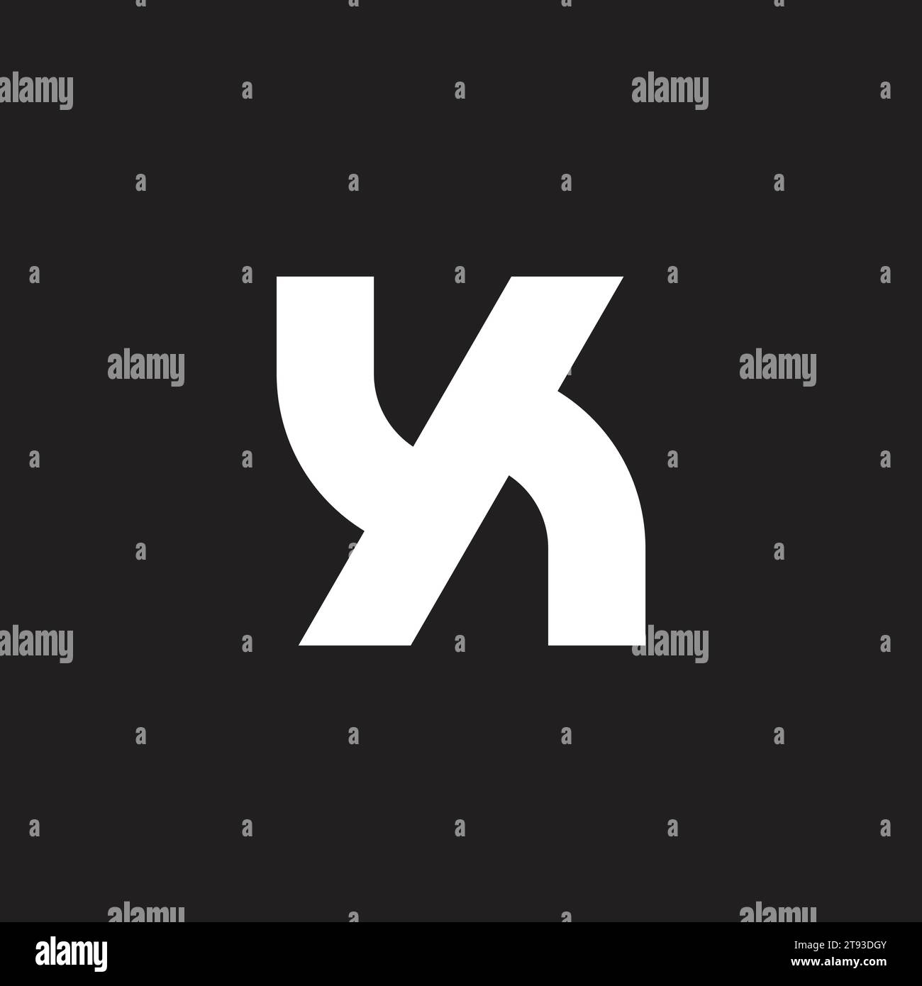 letter yh simple geometric line logo vector Stock Vector