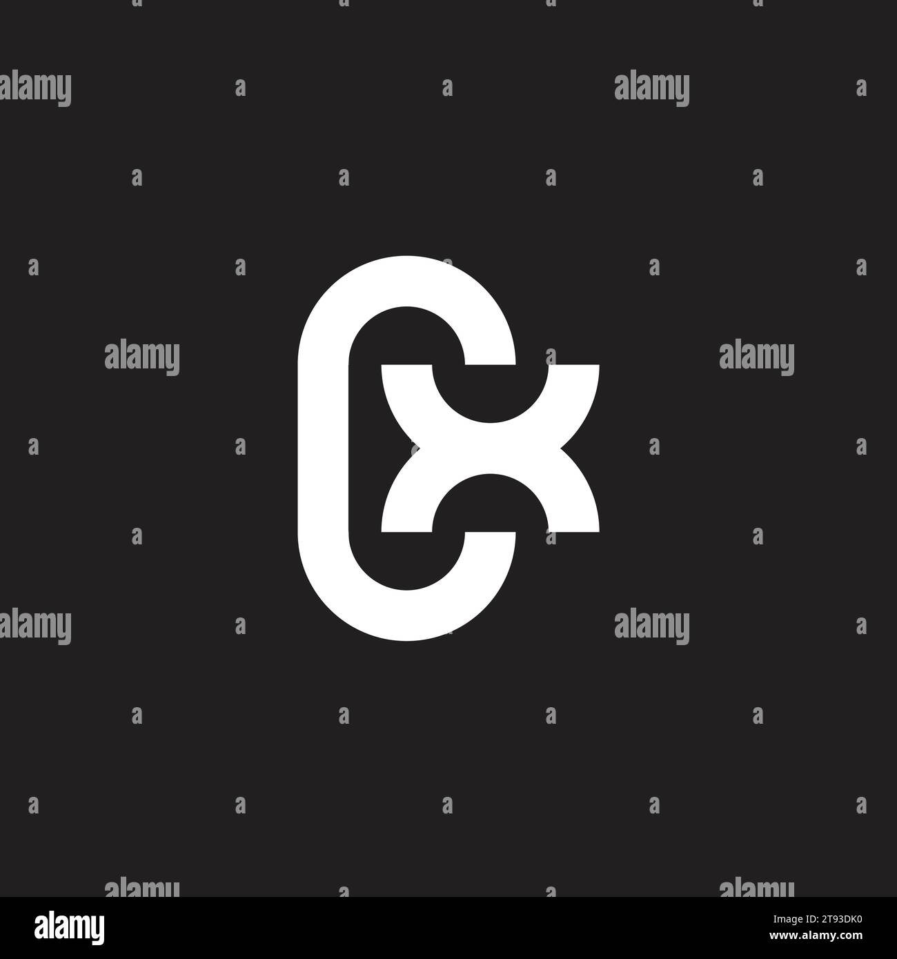 letter cx simple geometric clean logo vector Stock Vector