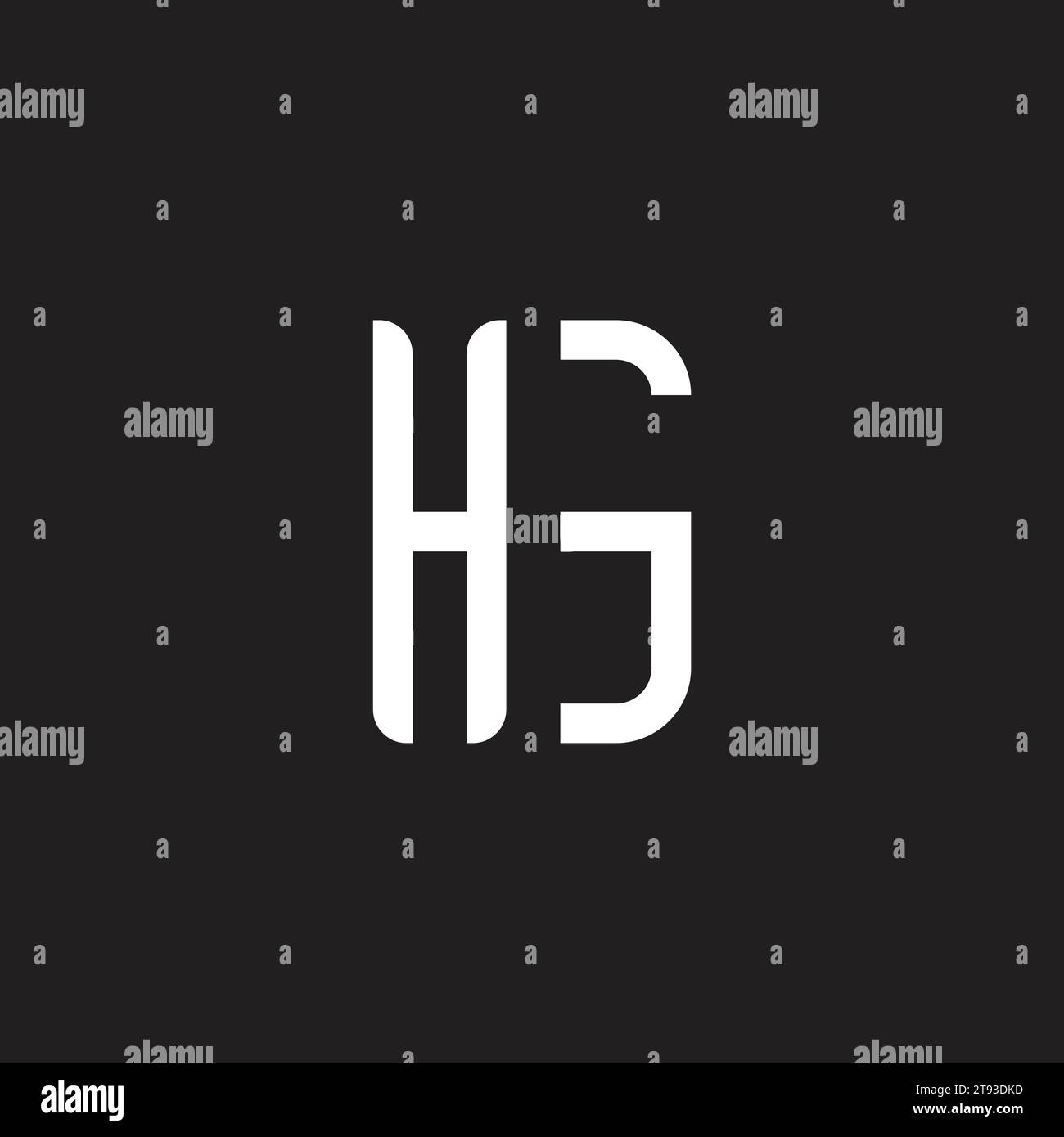 letter hg simple stripes geometric logo vector Stock Vector