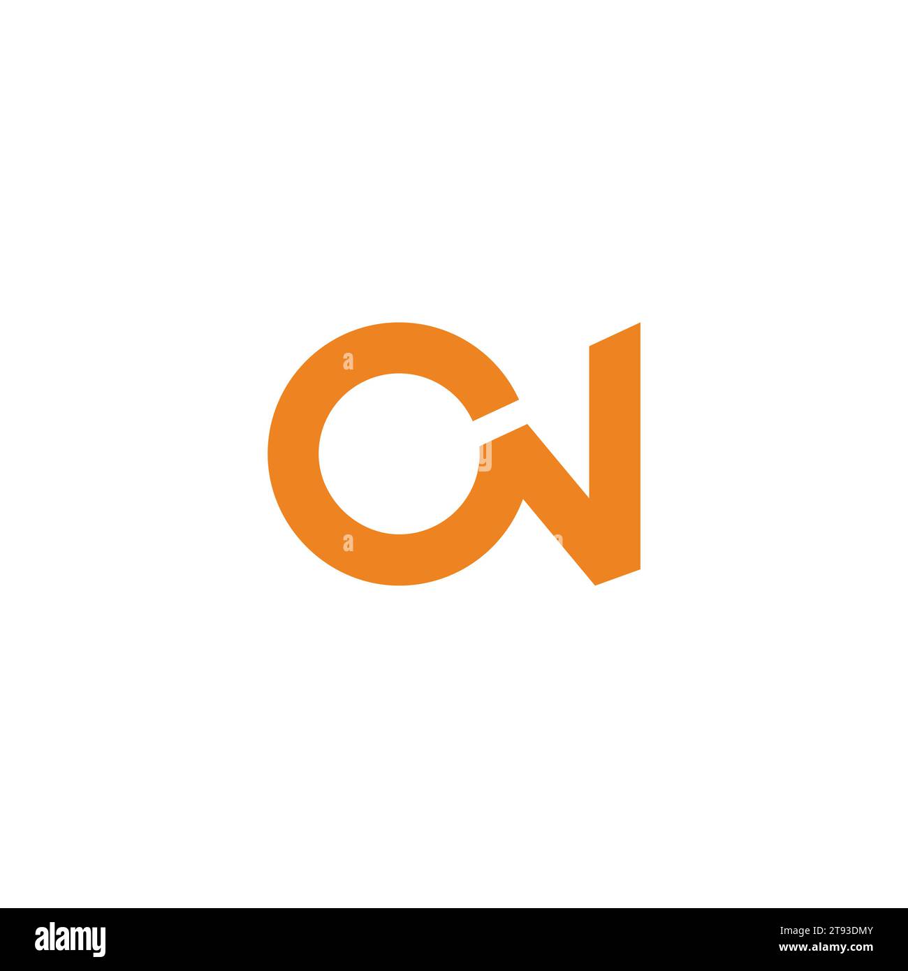 letter on cn simple geometric logo vector Stock Vector