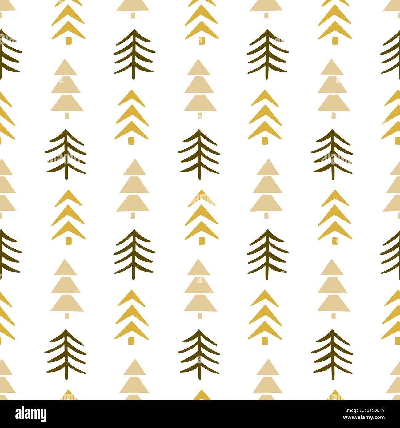Christmas Trees Seasonal Vector Seamless Pattern Stock Vector Image ...