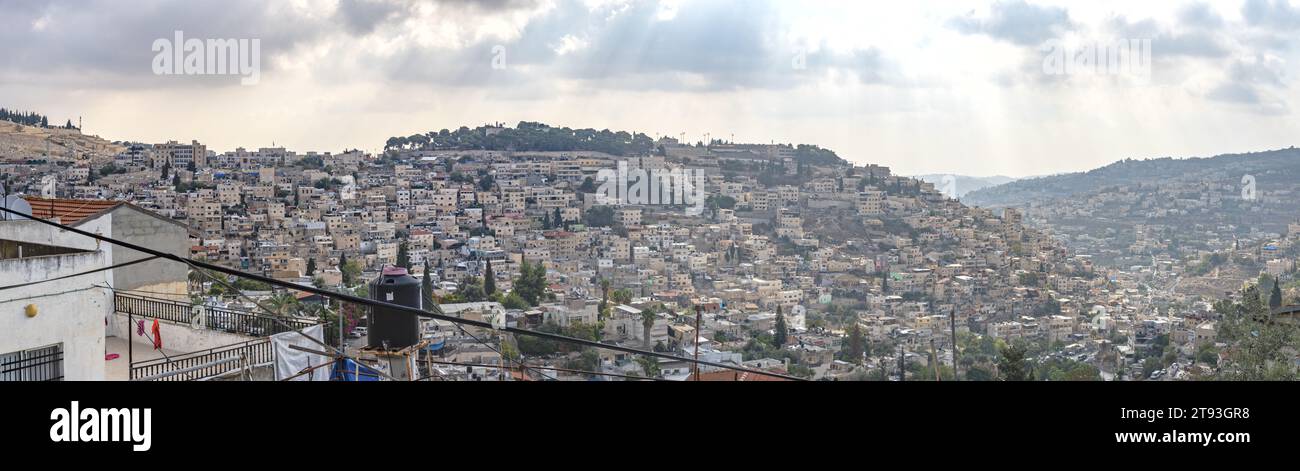 Panorama of the city of Jerusalem from the Temple Mount. Israel Stock Photo