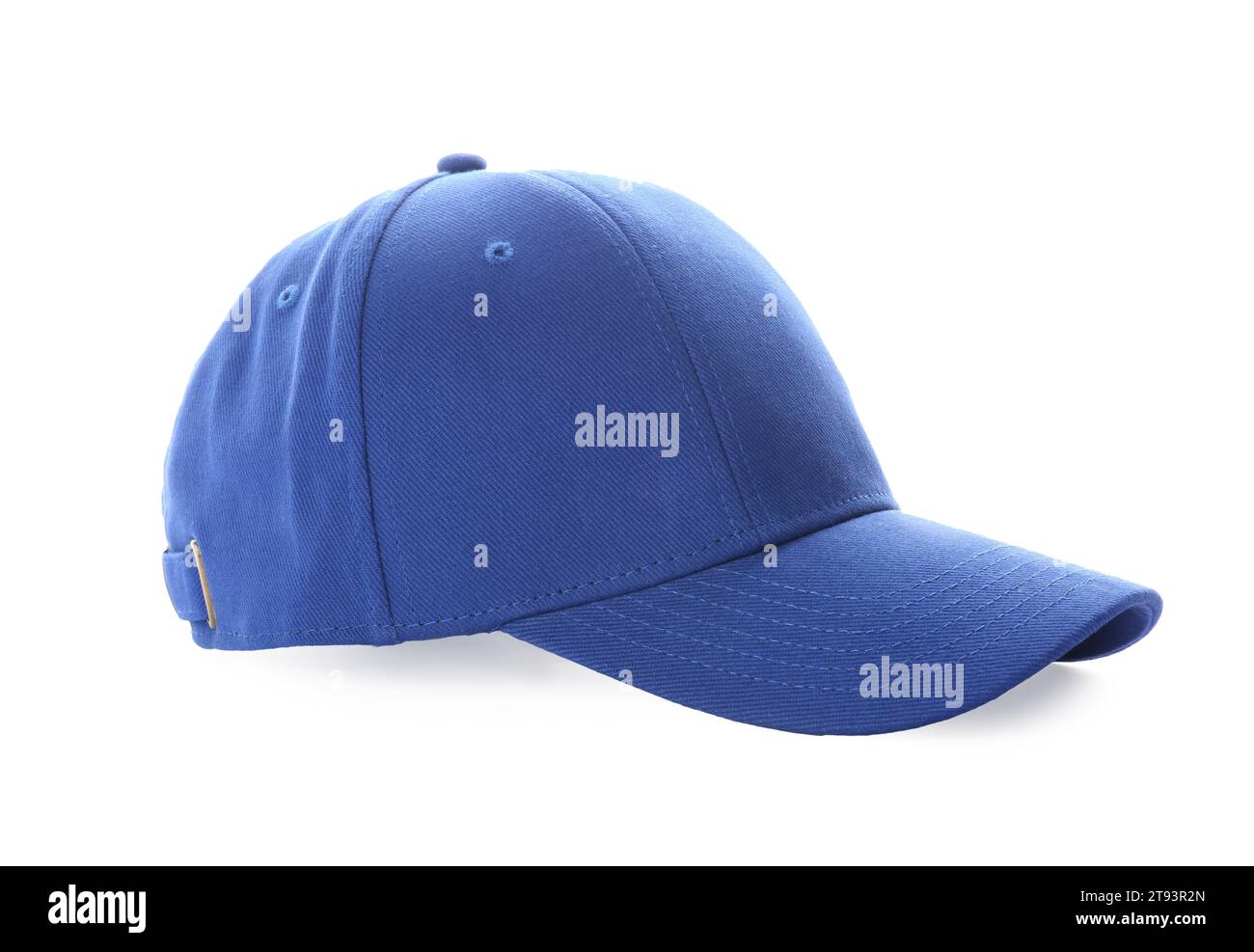Stylish blue baseball cap isolated on white Stock Photo - Alamy