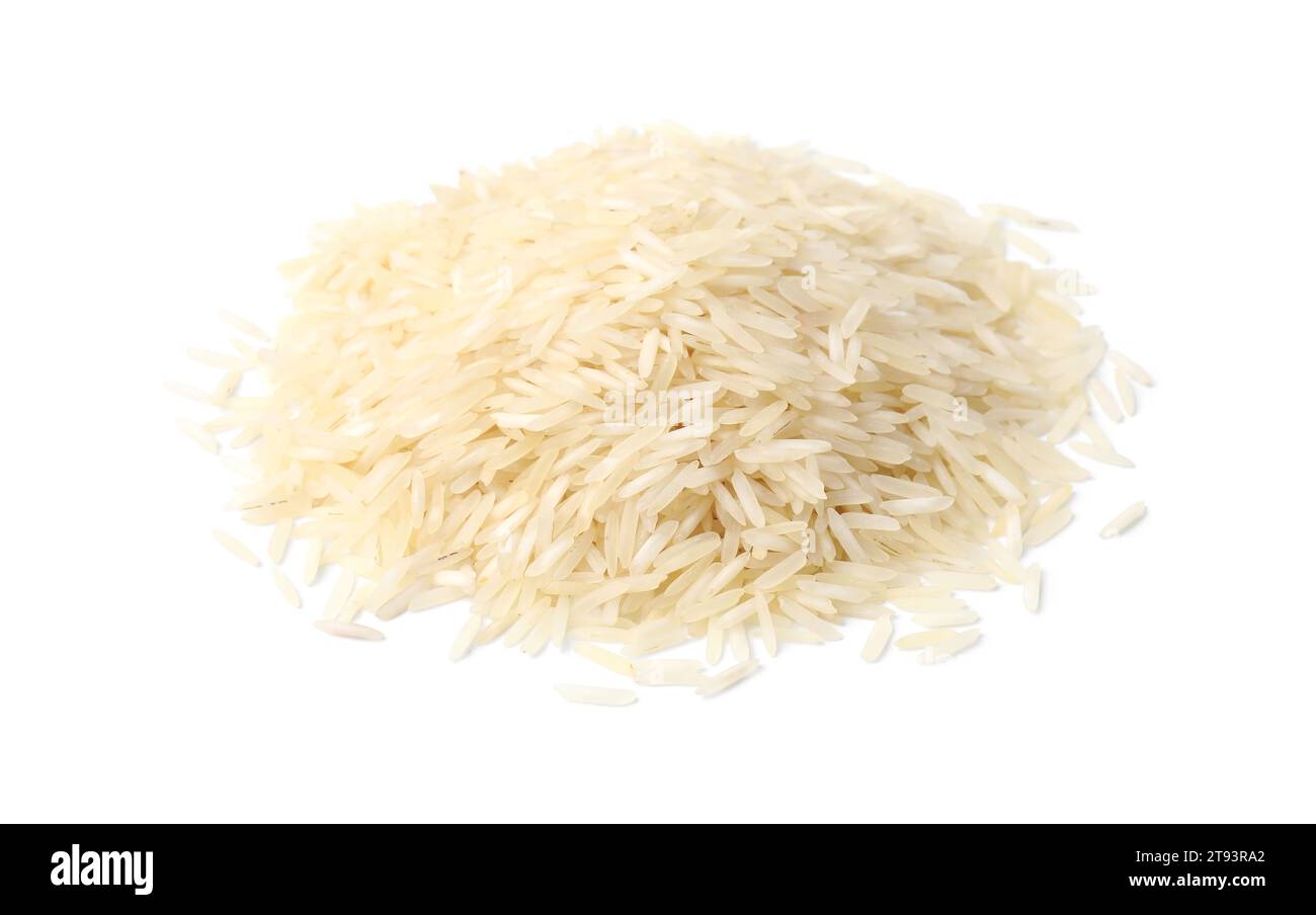 Piled Up Rice Pile of raw rice isolated on white Stock Photo - Alamy
