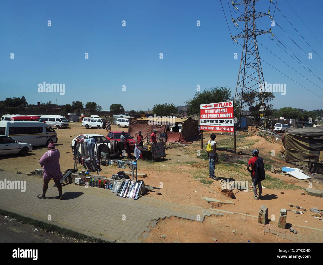 Street scene in Soweto township, Gauteng province, South Africa Stock Photo