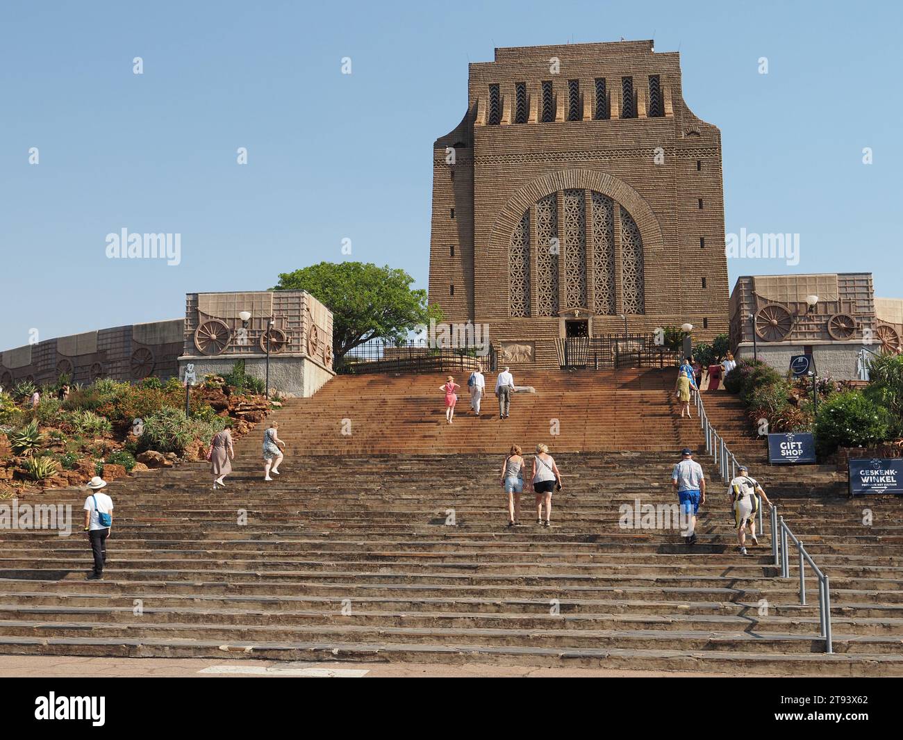 Voortrekker monument just outside Pretoria, Gauteng, South Africa. It is 40 meters high. Stock Photo