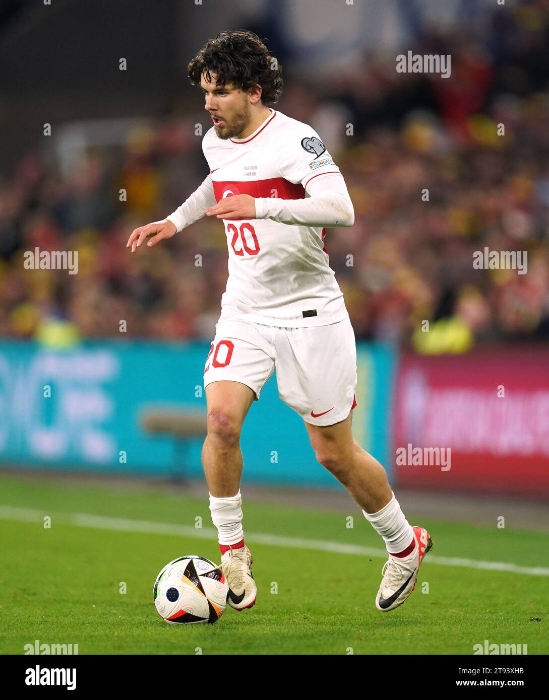 Turkey's Ferdi Kadioglu during the UEFA Euro 2024 Qualifying Group D match at the Cardiff City Stadium. Picture date: Tuesday November 21, 2023. Stock Photo