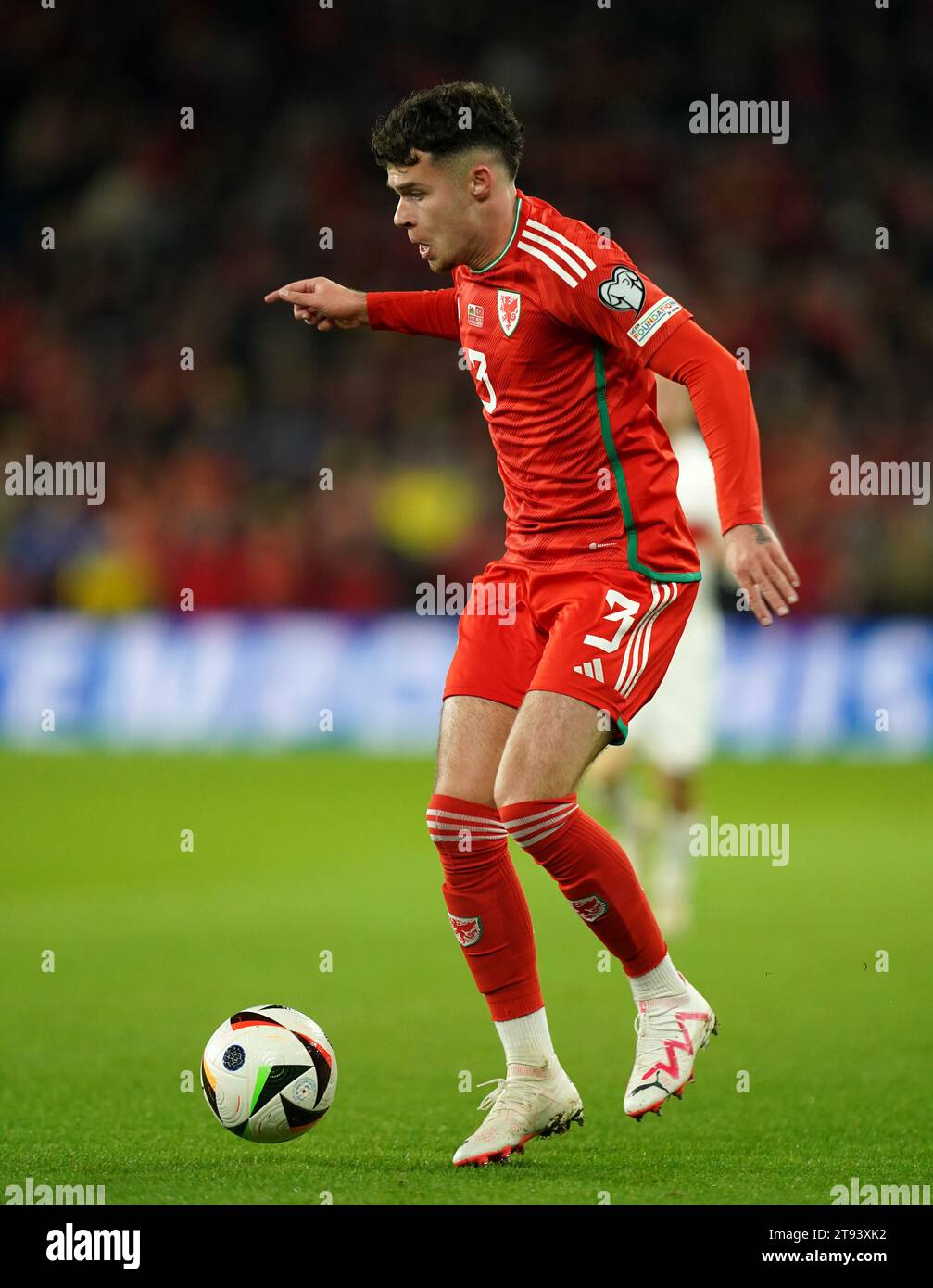 Wales' Neco Williams during the UEFA Euro 2024 Qualifying Group D match
