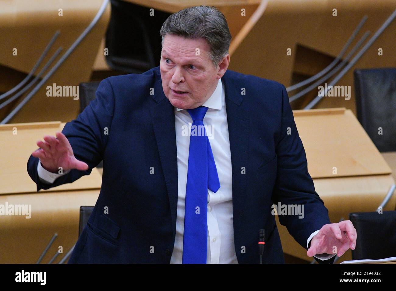 Edinburgh Scotland, UK 22 November 2023. Stephen Kerr MSP at the